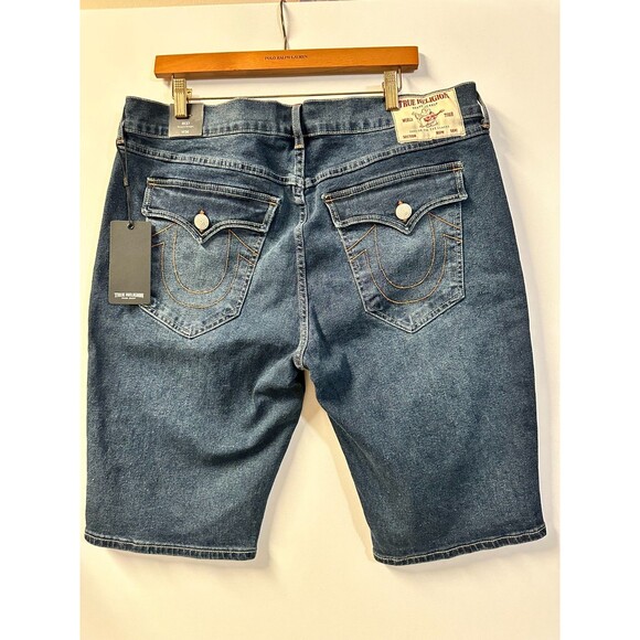 NWT $119 TRUE RELIGION MEN'S SHORTS JEAN SHORTS 36 RICKY SLAP - Picture 12 of 14